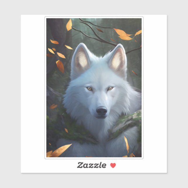 Pegatina Vinyl Lobo Blanco (Hoja)