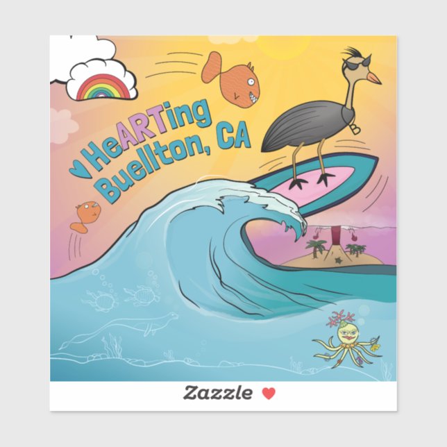 Pegatina Vinyl - Ola de surf - Buellton.Art (Hoja)