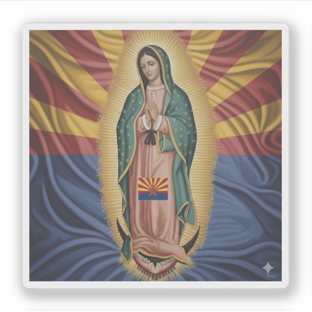 Pegatina Virgen de Guadalupe - Arizona (Anverso)