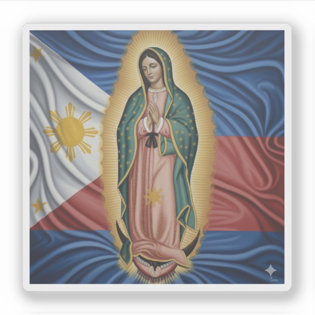 Pegatina Virgen de Guadalupe - Filipinas (Anverso)