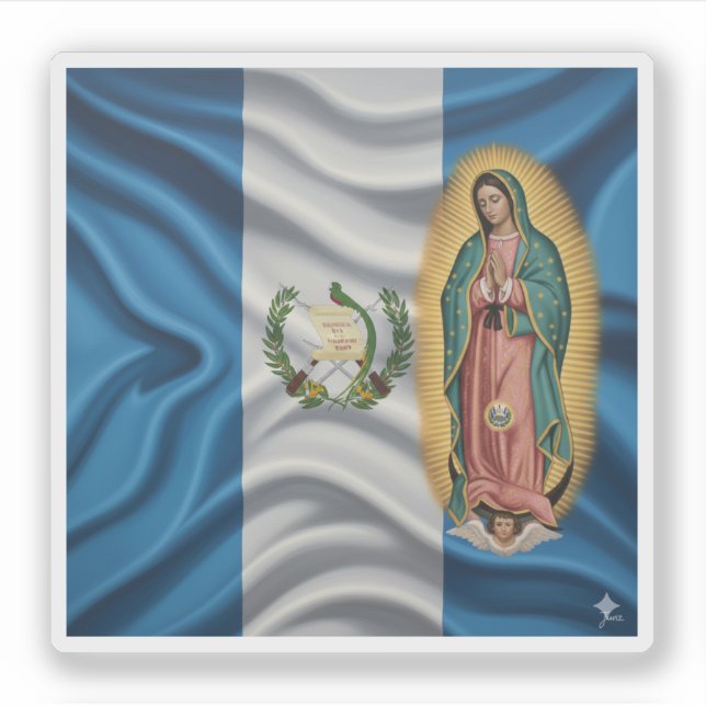 Pegatina Virgen de Guadalupe - Guatemala (Anverso)