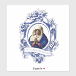 Pegatina Virgen María La religión saluda a María en latín