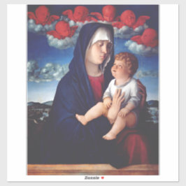 Pegatina Virgen María y Niño Arte Religioso Clásico