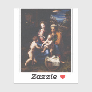 Pegatina Virgen María y Niño con Juan el Bautista