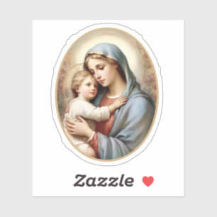 Pegatina Virgen María y Niño Jesús de vinilo