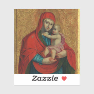 Pegatina Virgen María y Niño Jesús por Jan Rombauer