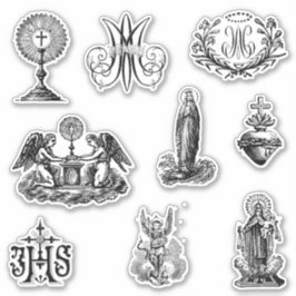 Pegatina Virgen Tradicional Católica María Angustia A Los S
