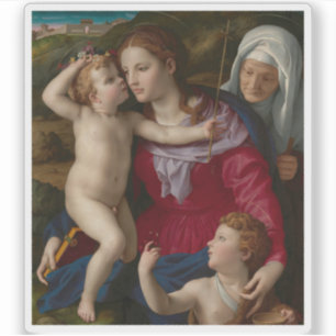 Pegatina Virgin&Child con San Isabel y Juan Bautista