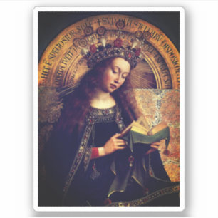 Pegatina Virgin Mary - Ghent Altarpiece por Jan van Eyck