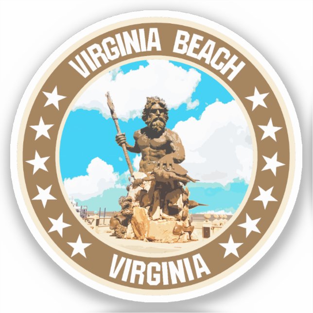 Pegatina Virginia Beach (Anverso)