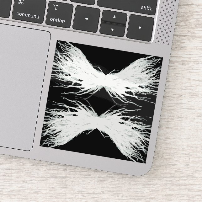 Pegatina Virtues Abstract White Wings Alcohol Ink Art (Detalle)