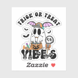 Pegatina Vísceras de Halloween o trucos de vándalos retro