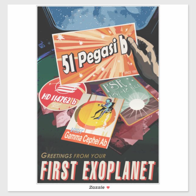 Pegatina Visit First Exoplanet Found Outside Solar System  (Hoja)