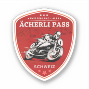 Pegatina Visita en moto de Ächerli Pass swiss-alps