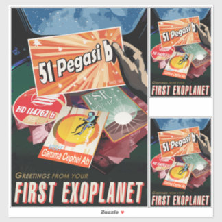 Pegatina Visite el Primer Exoplaneta Encontrado Fuera del S