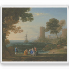 Pegatina Vista C.Lorrain-Coast con el secuestro de Europa