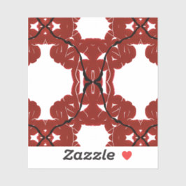 Pegatina Vitae Abstract Red and Black on White Fluid Art