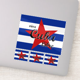 Pegatina Viva Cuba Libre, La Habana, Fidel Castro, Che Guev