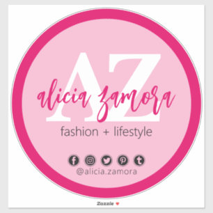 Pegatina Viva Moderno Influencer de Redes Sociales Magenta 