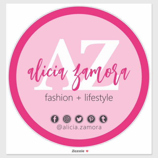 Pegatina Viva Moderno Influencer de Redes Sociales Magenta  (Hoja)