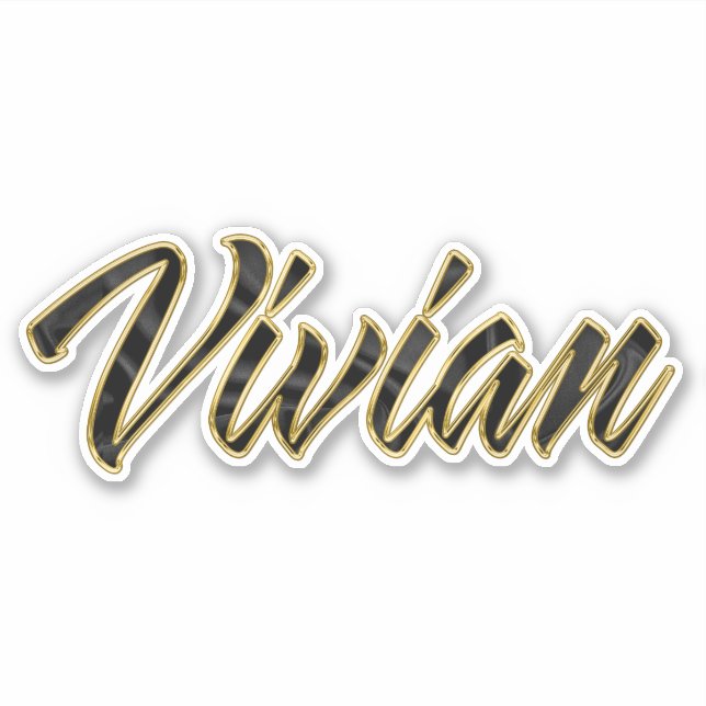 Pegatina Vivian black gold Lettering Aufkleber Sticker (Anverso)