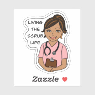 Pegatina Viviendo la vida cruda   Humor profesional médico