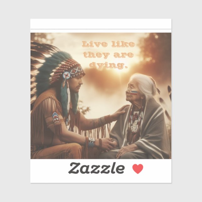 Pegatina Vivir como si estuvieran muriendo (Hoja)