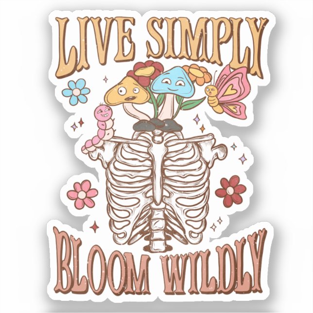 Pegatina Vivir simplemente, Bloom Willy (Anverso)