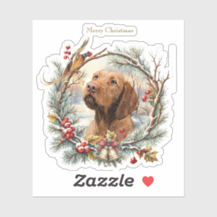 Pegatina Vizsla Navidad