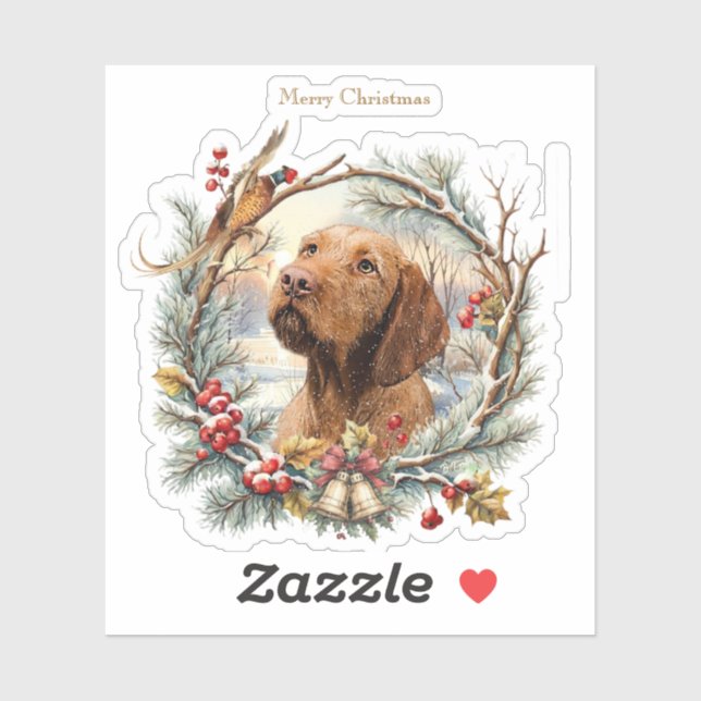 Pegatina Vizsla Navidad  (Hoja)