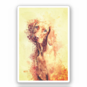 Pegatina Vizsla Watercolor