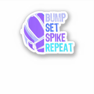 Pegatina Voleibol Bump Set Spike Jugador De Voleibol Repeti
