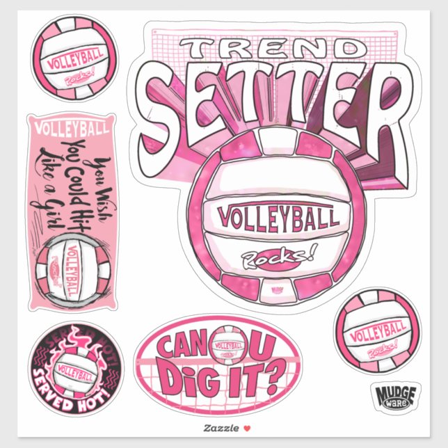 Pegatina Voleibol Pink Trend Setter (Hoja)