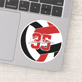 Pegatina voleibol rojo negro compra pedidos individuales o
