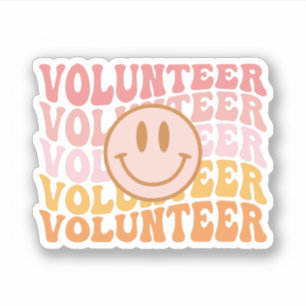 Pegatina Voluntarios, trabajo voluntario, regalo para volun