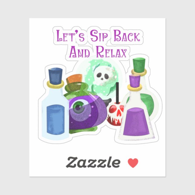 Pegatina Volvamos a relajarnos - Pociones de Halloween (Hoja)