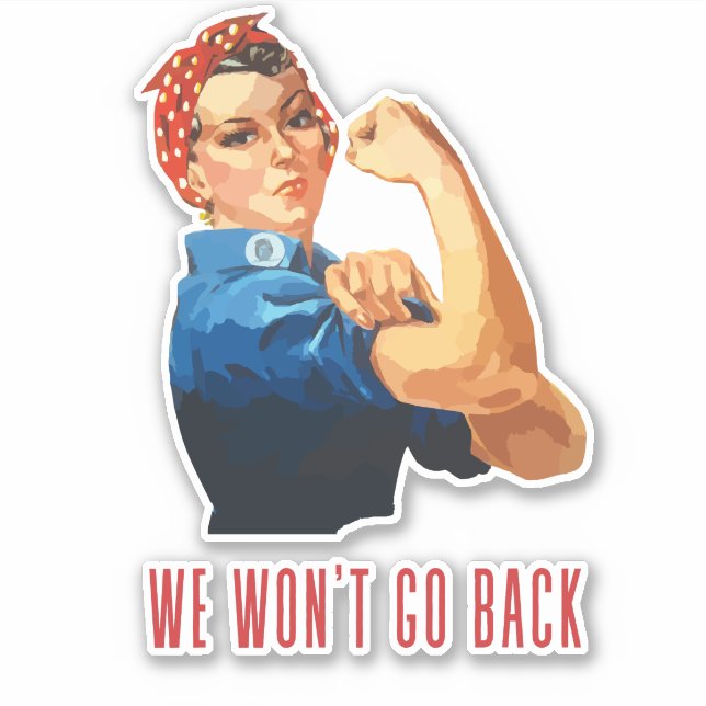 Pegatina Volveremos a Rosie Riveter Car Decal (Anverso)