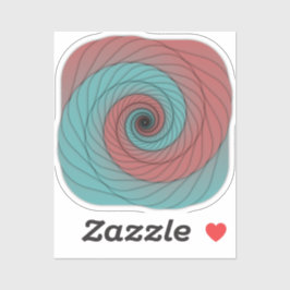 Pegatina Vórtice Carmesí y Teal