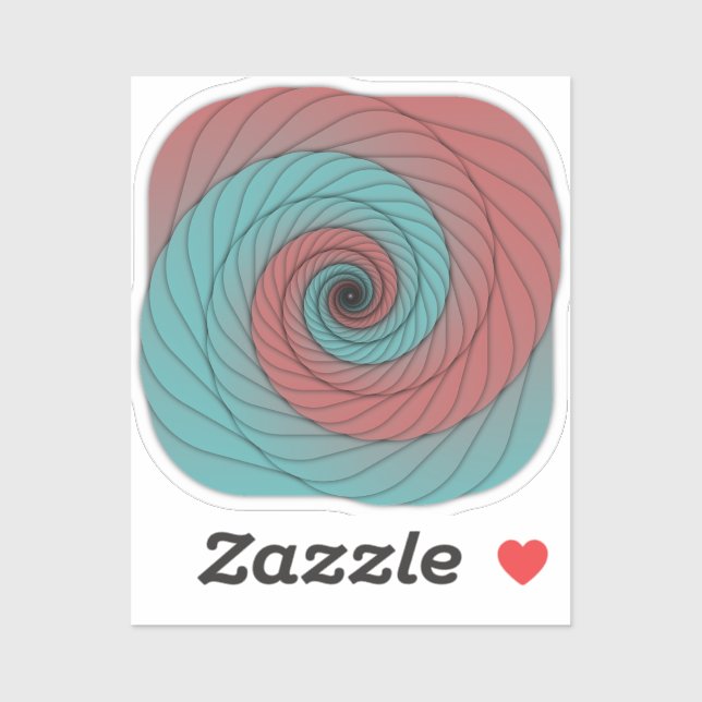 Pegatina Vórtice Carmesí y Teal (Hoja)