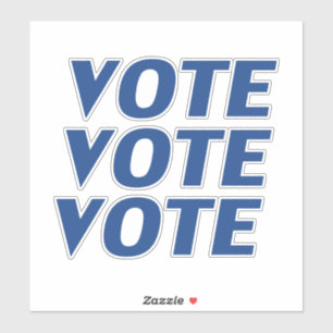 Pegatina "vota vota vota" letras azules -