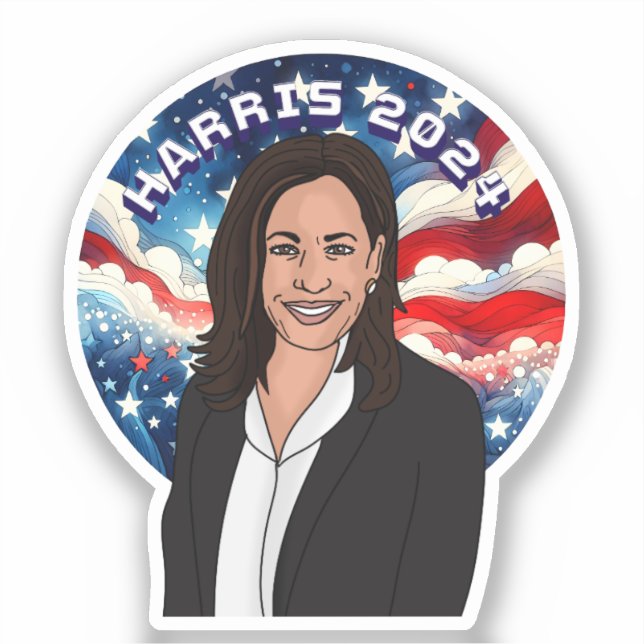 Pegatina Votación por Kamala Harris 2024 (Anverso)