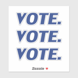 Pegatina "votar" letras azules -