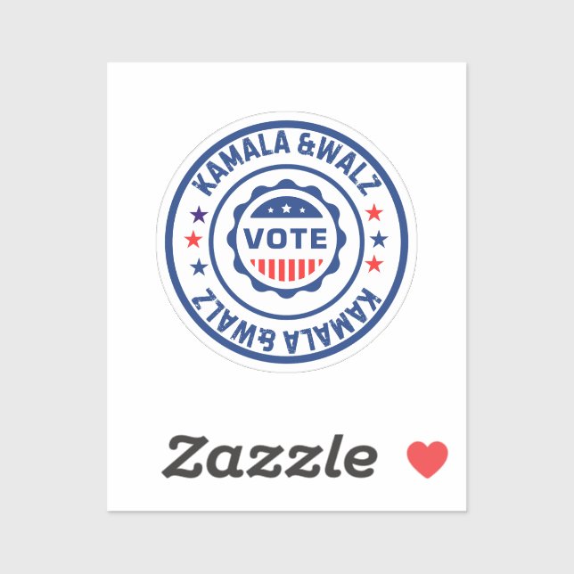 Pegatina Votar por Kamala harris y walz (Hoja)