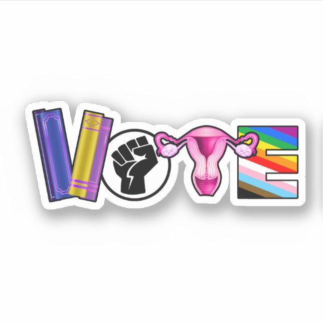 Pegatina Votar por sus derechos humanos (Anverso)