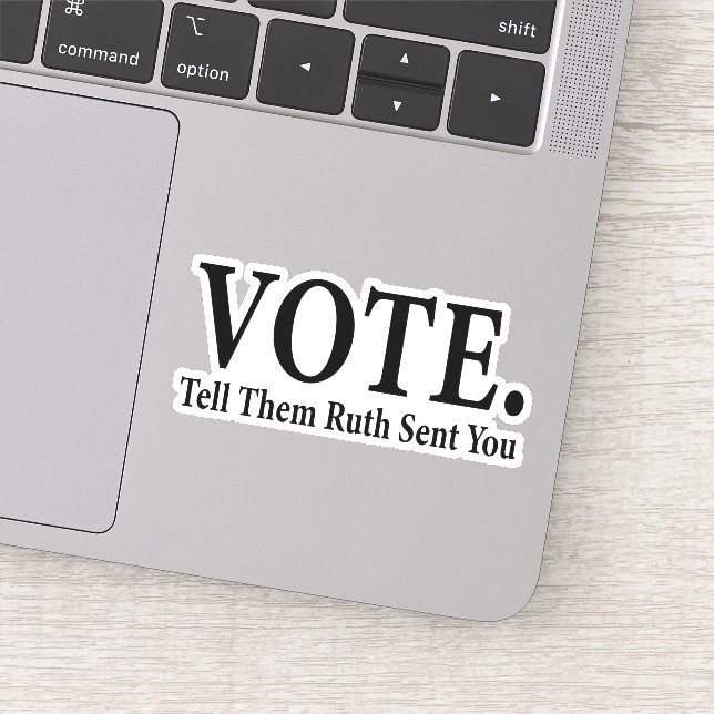 Pegatina VOTE, dile que Ruth te envió, Ruth Bader Ginsburg (Detalle)