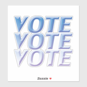 Pegatina "vote vote vote" blue letters -
