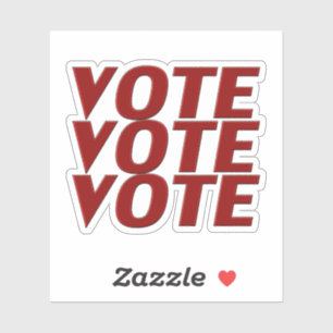 Pegatina Voto voto voto tipografía moderna roja
