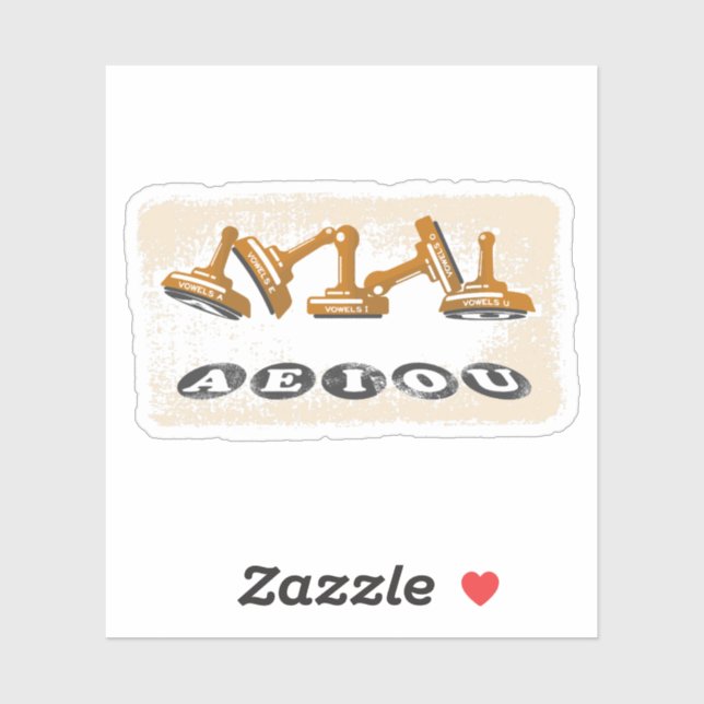 Pegatina Vowels AEIOU Gramática en inglés (Hoja)