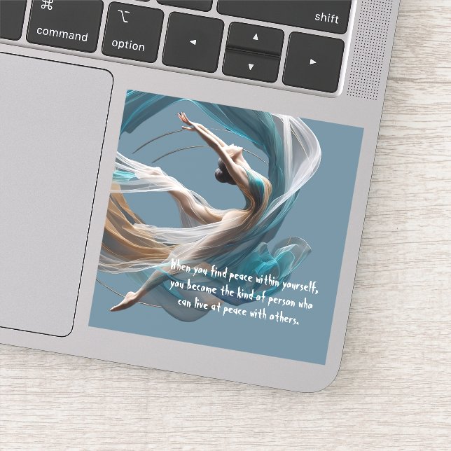 Pegatina Vuelo aéreo Aire Yoga Instructor Pilates Fitness (Detalle)