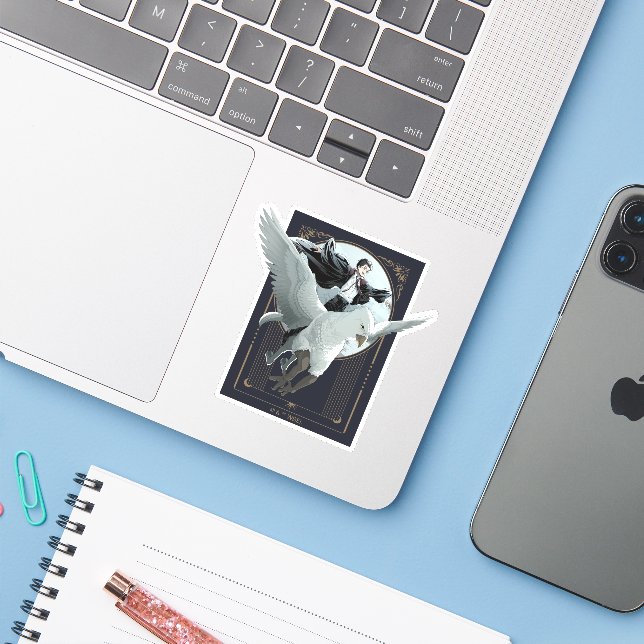 Pegatina Vuelo Anime HARRY POTTER™ con Buckbeak (Ordenado portátil con iPhone)
